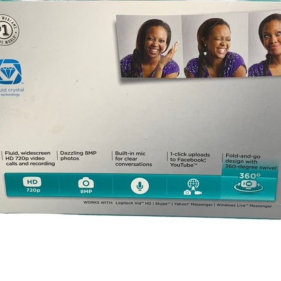 Logitech HD Webcam c510 Dazzling Photos 1 click upload to U-Tube or FB New n Box - Picture 9 of 12